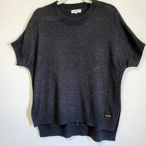 Part Two Copenhagen Short Dolman Sleeve Knit Tunic Sweater  Grey Med